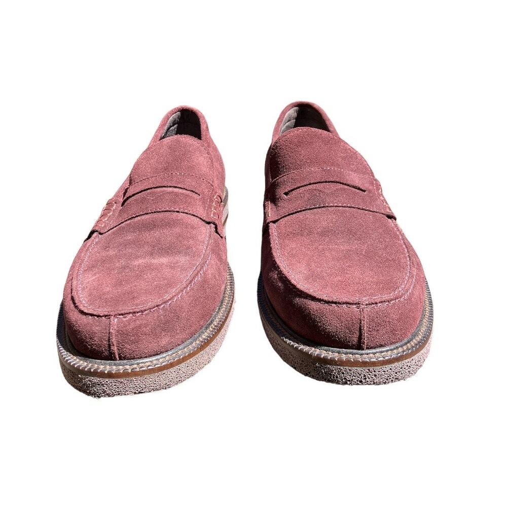 Donald Pliner Plum Suede Penny Loafer Landry Size 9 - Picture 4 of 8
